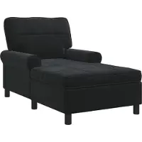 vidaXL Chaise Lounge Zwart Fluweel 91 x 157 x 91 cm