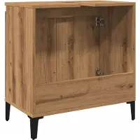 vidaXL Wastafelkast 58x33x60 cm bewerkt hout artisanaal eikenkleur