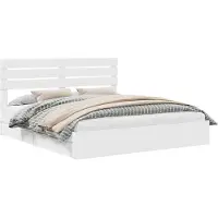 vidaXL Opbergbed met lade met hoofdeinde Wit 180 x 200 cm Bewerkt hout