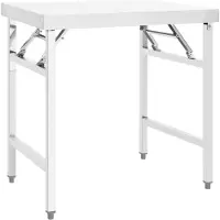 vidaXL Keukenwerktafel inklapbaar 85x60x80 cm roestvrij staal