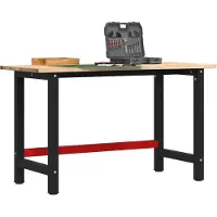 vidaXL Werkbank 140x60x81,5 cm massief eikenhout