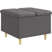 vidaXL Opslagottoman met kussen Grijs 60 x 60 x 45 cm Kunstleer