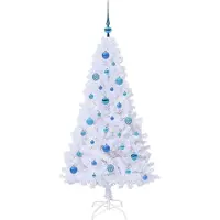vidaXL Kunstkerstboom met 150 LED Wit 150 cm PVC en Staal