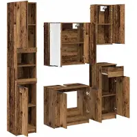 vidaXL Badkamerkastset, 5 stuks, gerecycled hout, 64,5 x 33,5 x 59 cm