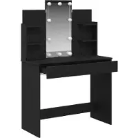 vidaXL Kaptafel Zwart Eiken 96 x 39 x 142 cm Bewerkt hout