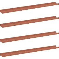 vidaXL Wandplank Muurmontage 4 st Rood 100 x 9 x 3 cm Bewerkt hout