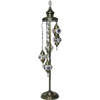Halay Oosterse mozaïek vloerlamp met 5 lampen in diverse kleuren - hoogte 140 cm, E14 fitting, geschikt voor LED-verlichting