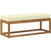 vidaXL Buiten Stoolbench Massief Acacia Hout Natuurlijk en Crème