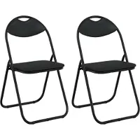 vidaXL Inklapbare stoel 2 pcs Zwart 48 x 43,5 x 81 cm Kunstleer