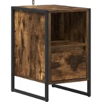 vidaXL Nachtkastje Rook Eik 39,5 x 30 x 50 cm Bewerkt hout