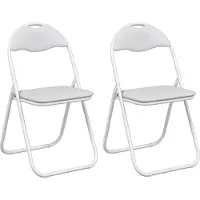 vidaXL Inklapbare stoel 2 pcs Wit en Grijs 48 x 43,5 x 81 cm Kunstleer