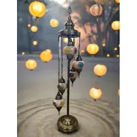Halay Vloerlamp voor woonkamer - Mozaïek Handgemaakte Oosterse Lamp - Sfeerlamp 5bollen - Exotische Charme