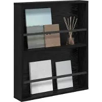 vidaXL - Tijdschriftenrek - Zwart - Eiken - 60 - x - 12 - x - 70 - cm - Bewerkt - hout