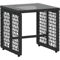 vidaXL Tuinmeubelset, 5 stuks, zwart en wit