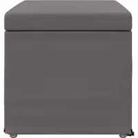 vidaXL Kruk Grijs 61 x 41 x 40 cm Kunstleer en Geengineerd Hout