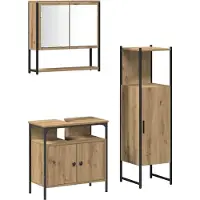 vidaXL Badkamermeubel Set 3 st Bruin Bewerkt hout