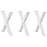 vidaXL Eettafelpoten 3 st X-vormig 70x(72-73) cm staal wit