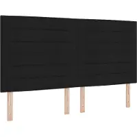 vidaXL LED Hoofdbord met LED-stripverlichting Zwart 180 cm Stof