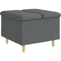 vidaXL Opslagottoman met kussen Donkergrijs 60 x 60 x 45 cm Stof