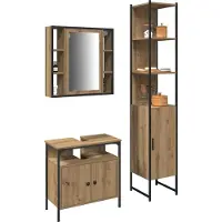 vidaXL Badkamermeubel Set 3 st Artisan Eiken 33 x 33 x 185,5 cm