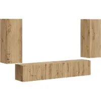 vidaXL Tv Wandkast Set 4 st Artisan Eiken Bewerkt hout