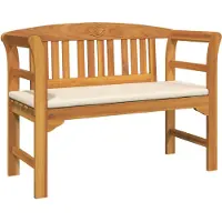 vidaXL Rozenbank Crème Wit 114 x 46 x 82,5 cm Massief Acacia Hout