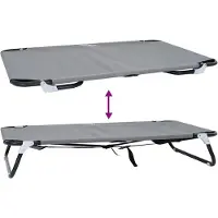 vidaXL Hondenbed 105 x 65 x 18 cm Staal Lichtgrijs