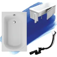 Badland MINI ligbad 100 x 65 cm wit met styropor ombouw