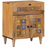 vidaXL Nachtkastje Naturel 50 x 33 x 60 cm Massief Mango Hout