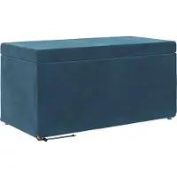 vidaXL Kruk Blauw 81 x 41 x 40 cm Velvet en Geengineerd Hout
