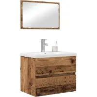 vidaXL Badkamermeubel Set 3 st Oud Hout 60 x 38,5 x 45 cm Bewerkt hout