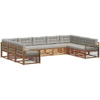 vidaXL Buiten bank set 9 st Natuurlijk en Licht Grijs