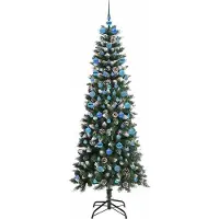 vidaXL Kunstkerstboom Groen 210 cm PVC en Plastic en Staal