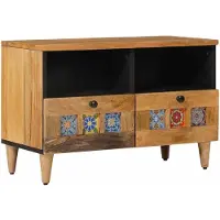 vidaXL TV Kast met lade Naturel 70 x 33 x 46 cm Massief Mango Hout