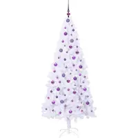 vidaXL Kunstkerstboom met 300 LED Wit 210 cm PVC en Staal