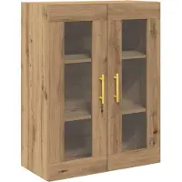 vidaXL Wandkast Artisan Eiken 69,5 x 34 x 90 cm Bewerkt hout