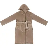vidaXL Badjas Hoodie Camel L Flanel
