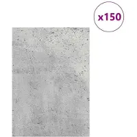 vidaXL Decor Panels 150 st Beton Grijs 21 x 30 x 0,27 cm Bewerkt hout
