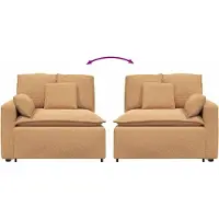 vidaXL Modulaire bank Armleuning eindmodule met kussens 100 cm beige