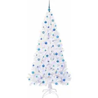 vidaXL Kunstkerstboom met 300 LED Wit 210 cm PVC en Staal