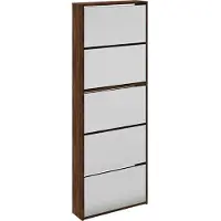 vidaXL Schoenenkast met spiegel 5-laags 63x17x169,5 cm bruineikenkleur