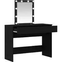 vidaXL Kaptafel Zwart Eiken 100 x 40 x 130 cm Bewerkt hout