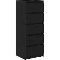 vidaXL Dressoir met lades 37,5x35x99 cm spaanplaat zwart eikenkleurig