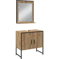 vidaXL Badkamermeubel Set 3 st Bruin 33 x 33 x 102,5 cm Bewerkt hout