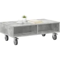 vidaXL Bijzettafel met wielen Beton Grijs 90 x 50 x 30 cm Bewerkt hout
