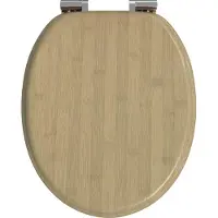 vidaXL Zacht-sluit toiletzitting Lichte Bamboe Kleur 44 x 38 cm