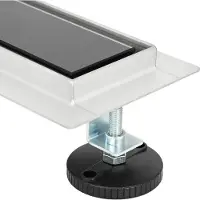 vidaXL Doucheafvoer glazen dekking met 360° sifon Zwart 70 cm