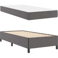vidaXL Bedframe met matras Grijs 100 x 200 cm Stof