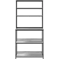 vidaXL Keukenplank 5-laags 80 x 40 x 168 cm Bewerkt hout Grijs Sonoma