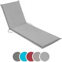 Sleepling Tuinligstoelkussen, 190 x 58 cm, kussen voor ligstoel, 6 cm dik, zilver,